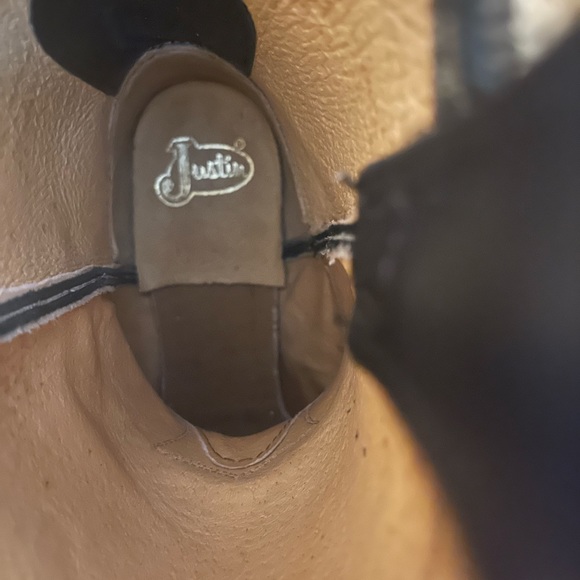 Justin Roper Men's Cowboy Boots Size 8 1/2D Black - Picture 4 of 9